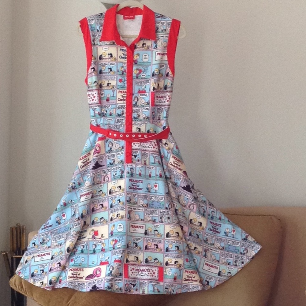 🔴 Peanuts - Unique Vintage 'Bethany' Swing Dress - Picture 3 of 9